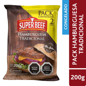 Pack Hamburguesa Tradicional Super Beef 200 Grs (2 Unidades)