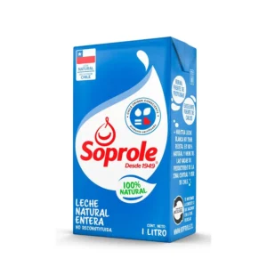 Leche Entera 100% Natural Soprole 1 Litro.
