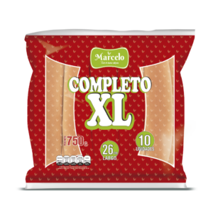 Pan Para Completo XL Largo 26 Cms 10 Unidades 750 Gramos.