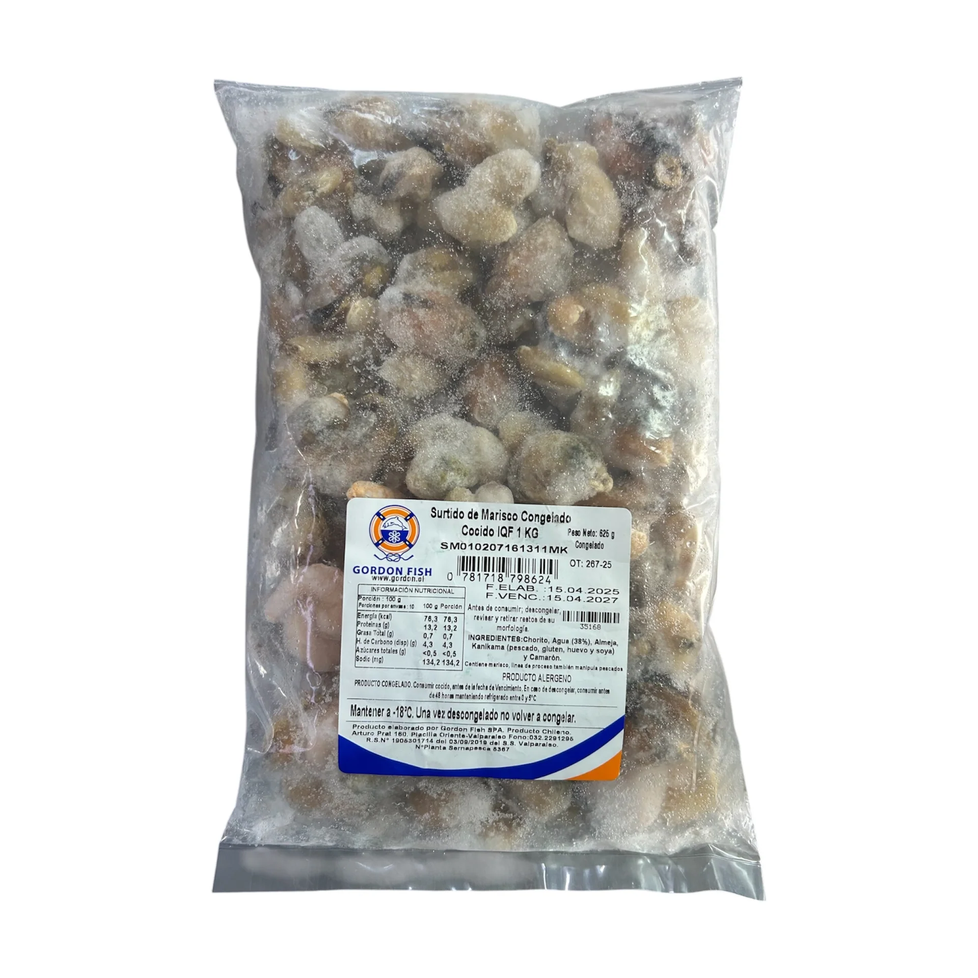 Surtido de Mariscos Gordon Fish 1 Kilo.