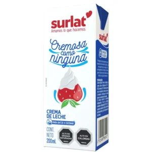 Crema Para Batir Lista de Leche Surlat 200 Ml.