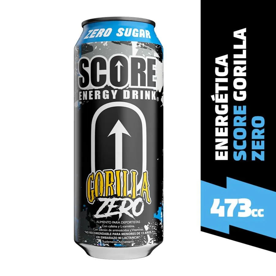 Bebida Energética Score Gorilla Zero Lata 473 Cc.