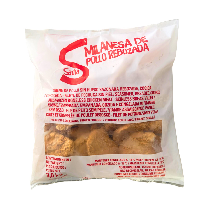 Milanesa De Pollo Rebozada Sadia 3 Kilos